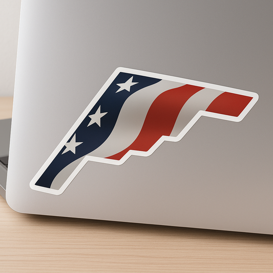 Promotional image for the American flag sticker with correct design
