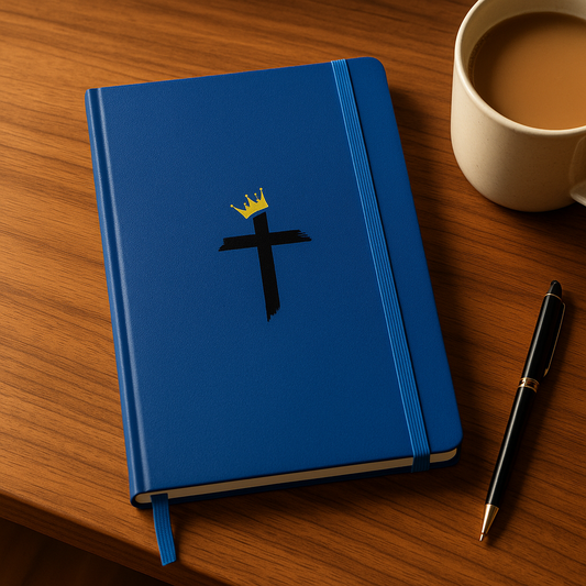 Styled Blue Notebook on Desk Cover Image